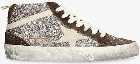 Womens Brown/Oth Midstar 82844 Glitter-Embellished Leather Mid-Rise Trainers Eur 40 / 7 Uk Women