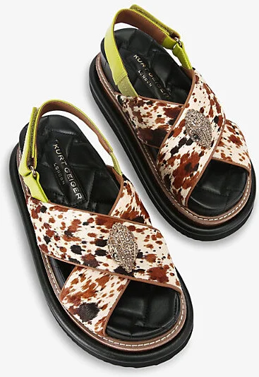 Womens Brown/Oth Orson Cross Strap Leather Sandals Eur 40 / 7 Uk Women - Image 2