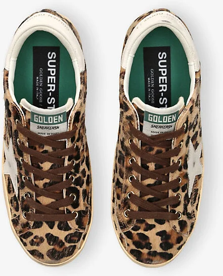 Womens Brown/Oth Superstar 55630 Leopard-Print Leather Low-Top Trainers Eur 35 / 2 Uk Women - Image 2