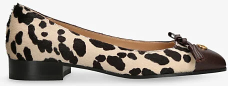 Womens Brown/Oth Valet Du Roi Leopard-Print Calf-Hair Ballet Flats Eur 39.5 / 6.5 Uk Women