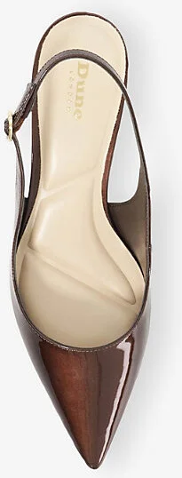Womens Brown Patent Celinna Pointed-Toe Leather Court Shoes Eur 37 / 4 Uk Women - Image 2