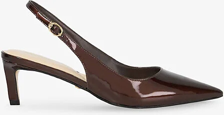 Womens Brown Patent Celinna Pointed-Toe Leather Court Shoes Eur 37 / 4 Uk Women