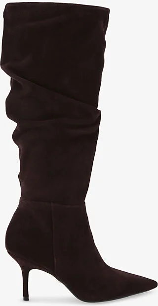 Womens Brown Spirit Slouch Suede Heeled Knee-High Boots Eur 39 / 6 Uk Women