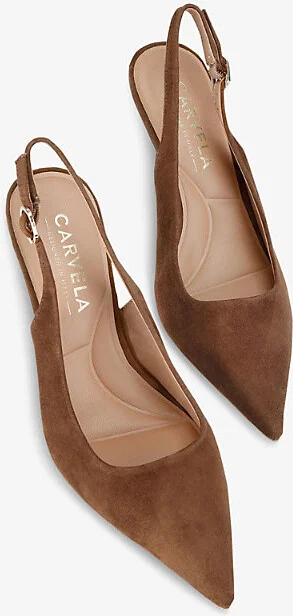 Womens Brown Spirited Suede Slingback Courts Eur 38/5 Uk Women - Image 2