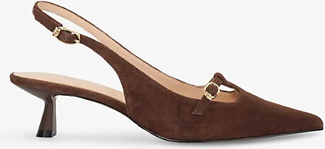 Womens Brown Suede Deserving T-Bar Suede Slingback Courts Eur 39 / 6 Uk Women