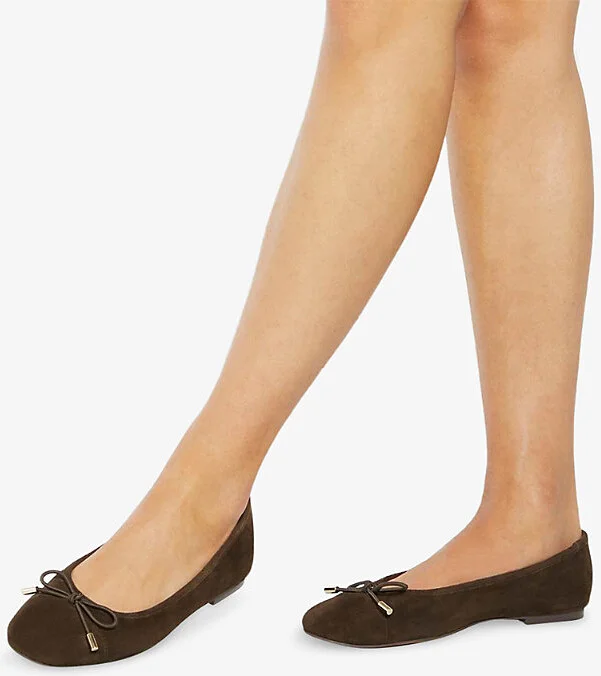 Womens Brown Suede Highest Standard-Fit Suede Ballet Flats Eur 38/5 Uk Women - Image 2
