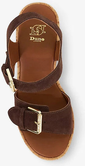 Womens Brown Suede Kamia Suede Wedge Sandals Eur 37 / 4 Uk Women - Image 2