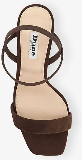 Womens Brown Suede Methodical 75 Elasticated-Strap Suede Heeled Sandals Eur 40 / 7 Uk Women - Image 2