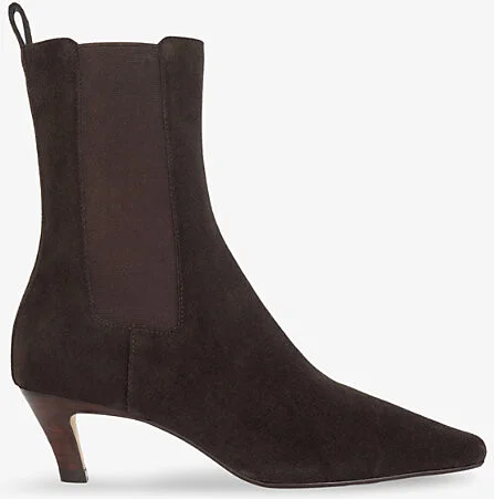 Womens Brown Suede Odele Heeled Suede Chelsea Ankle Boots Eur 39 / 6 Uk Women