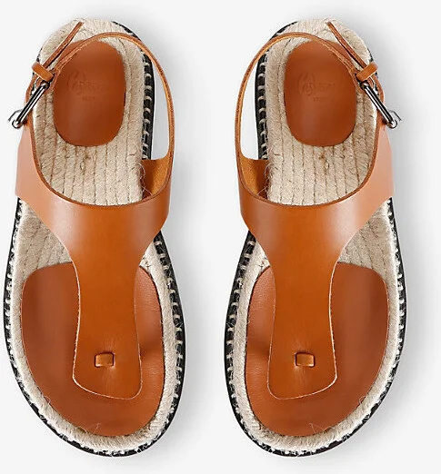 Womens Brown Tokio Leather Thong Sandals Eur 41 / 8 Uk Women - Image 2