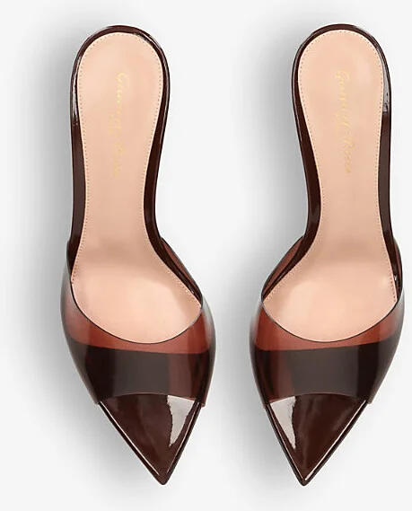 Womens Brown Vernice Open-Toe PVC Heeled Mules Eur 40 / 7 Uk Women - Image 2