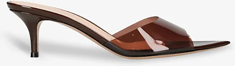 Womens Brown Vernice Open-Toe PVC Heeled Mules Eur 40 / 7 Uk Women