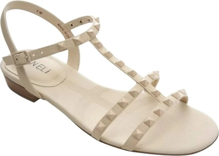 Women's Brunel Sandals In Cream Milled Calf