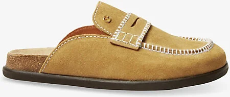 Womens Bruns Contrast-Stitch Suede Mules Eur 40 / 7 Uk Women