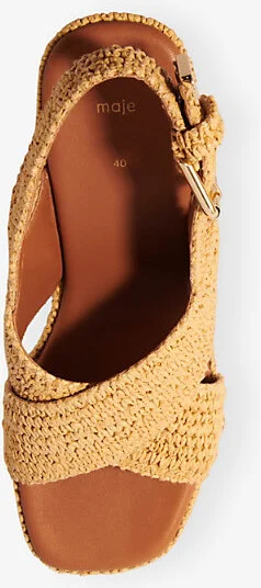 Womens Bruns Raffia-Effect Heeled Wedge Sandals Eur 39 / 6 Uk Women - Image 2