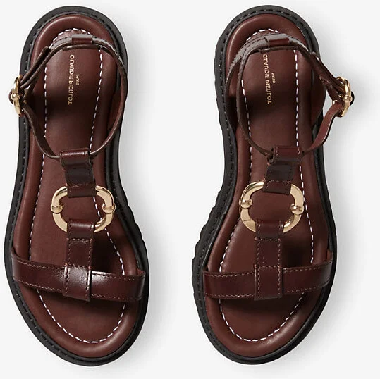 Womens Bruns Ring-Hardware Leather Flat Sandals Eur 38/5 Uk Women - Image 2
