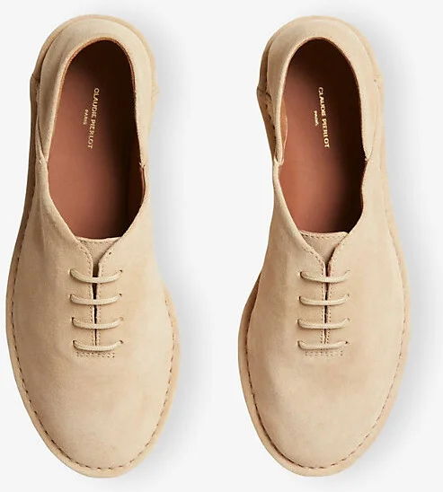 Womens Bruns Tonal-Stitching Suede Oxford Shoes Eur 40 / 7 Uk Women - Image 2