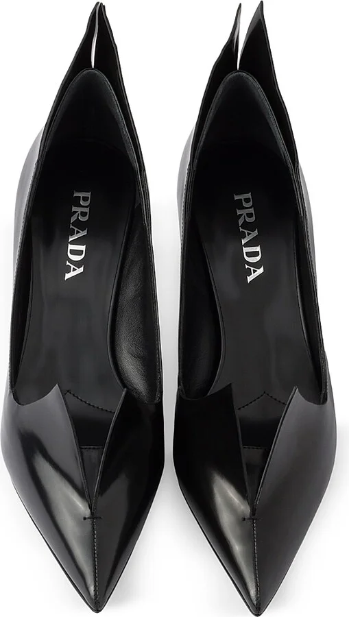 Women's Brushed 55MM Leather Pumps - Black - Size 7 - Image 2