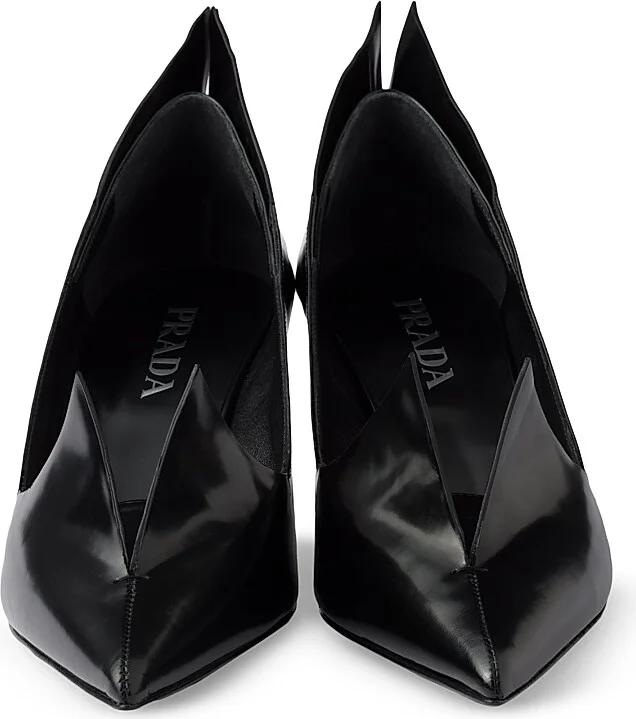 Women's Brushed 55MM Leather Pumps - Black - Size 7 - Image 4