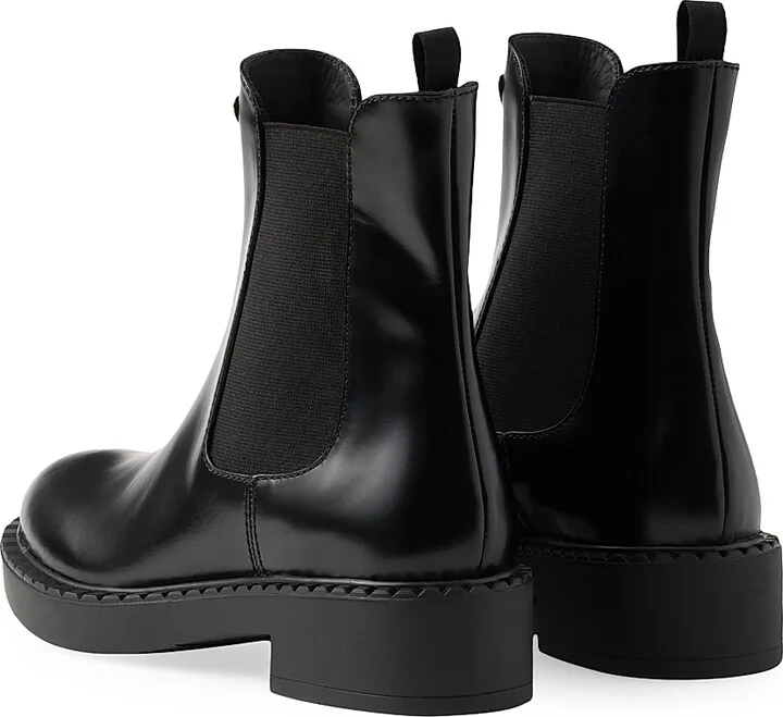 Women's Brushed Calf Leather Chelsea Boots - Black - Size 5.5 - Image 3