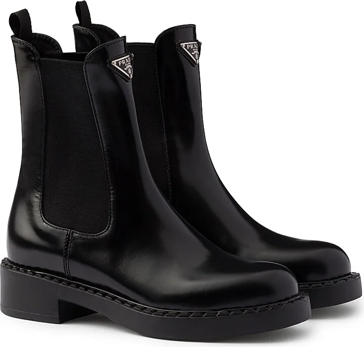 Women's Brushed Calf Leather Chelsea Boots - Black - Size 5.5 - Image 5