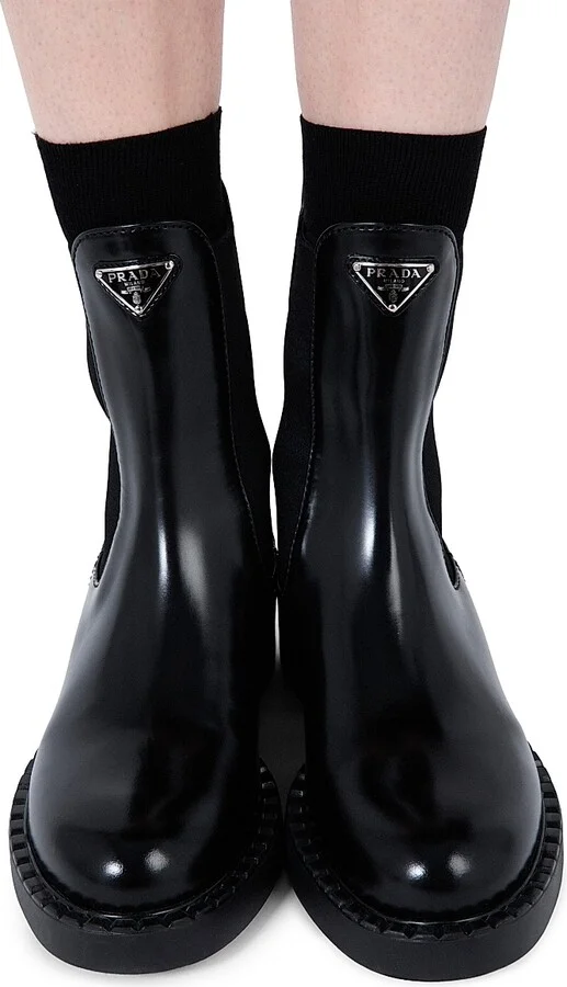 Women's Brushed Calf Leather Chelsea Boots - Black - Size 5.5 - Image 6