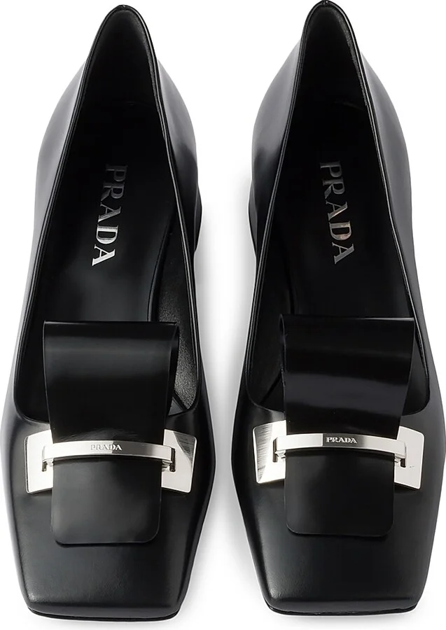 Women's Brushed Leather 35MM Pumps - Black - Size 7 - Image 2
