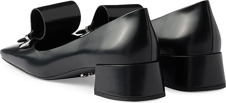 Women's Brushed Leather 35MM Pumps - Black - Size 7 - Image 3
