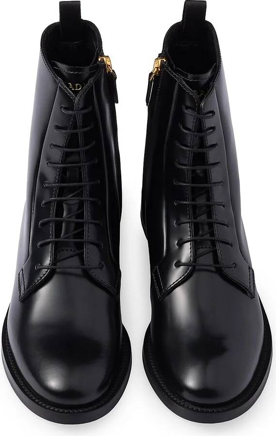 Women's Brushed Leather Ankle Boots - Black - Size 5 - Image 2