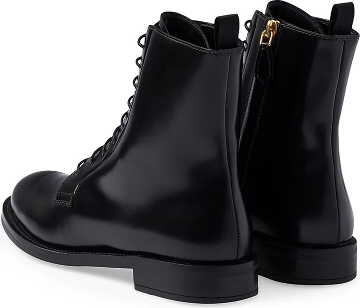 Women's Brushed Leather Ankle Boots - Black - Size 5 - Image 3