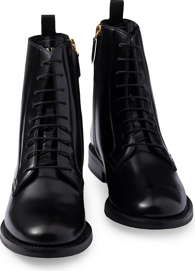 Women's Brushed Leather Ankle Boots - Black - Size 5 - Image 4