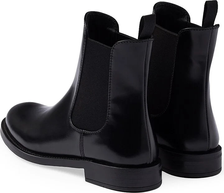 Women's Brushed Leather Ankle Boots - Black - Size 7 - Image 3