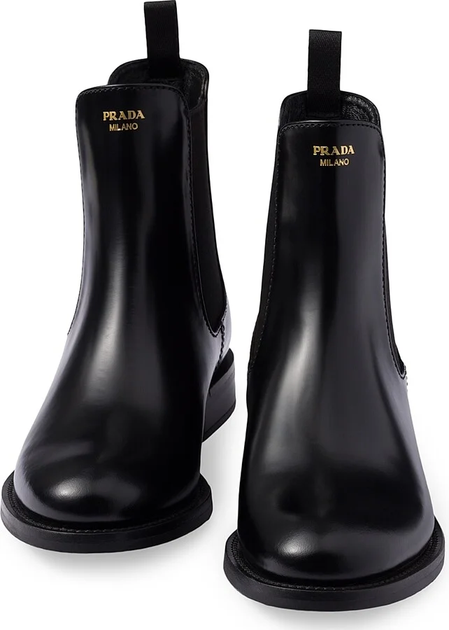 Women's Brushed Leather Ankle Boots - Black - Size 7 - Image 4