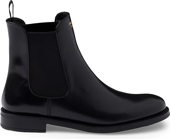 Women's Brushed Leather Ankle Boots - Black - Size 7