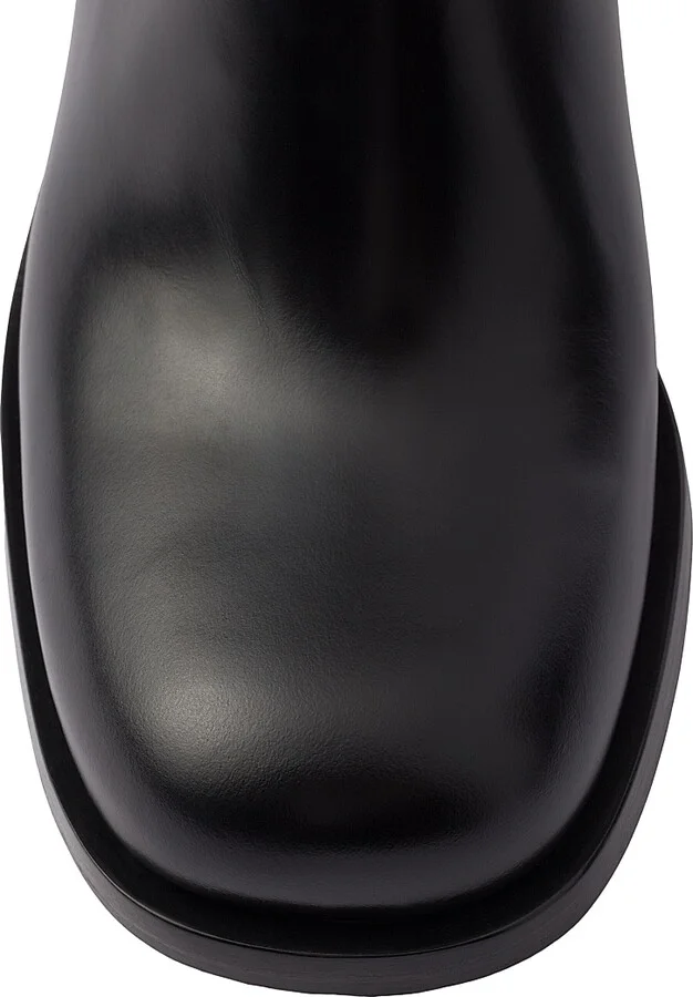 Women's Brushed Leather Booties - Black - Size 6 - Image 4