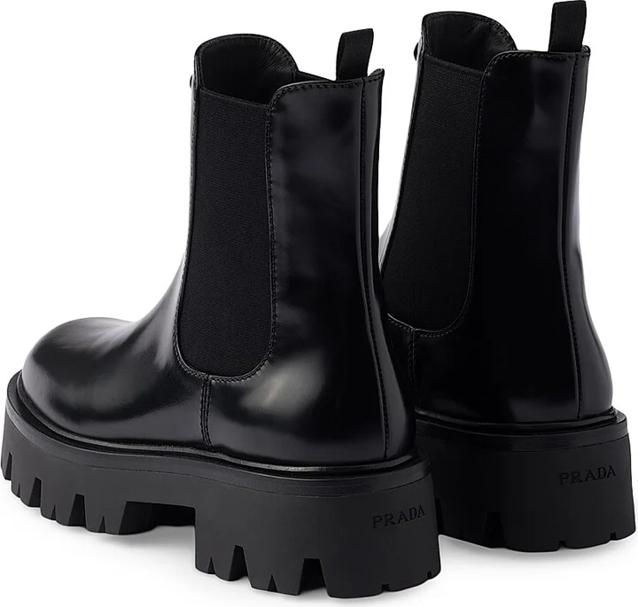 Women's Brushed Leather Booties - Black - Size 7 - Image 3