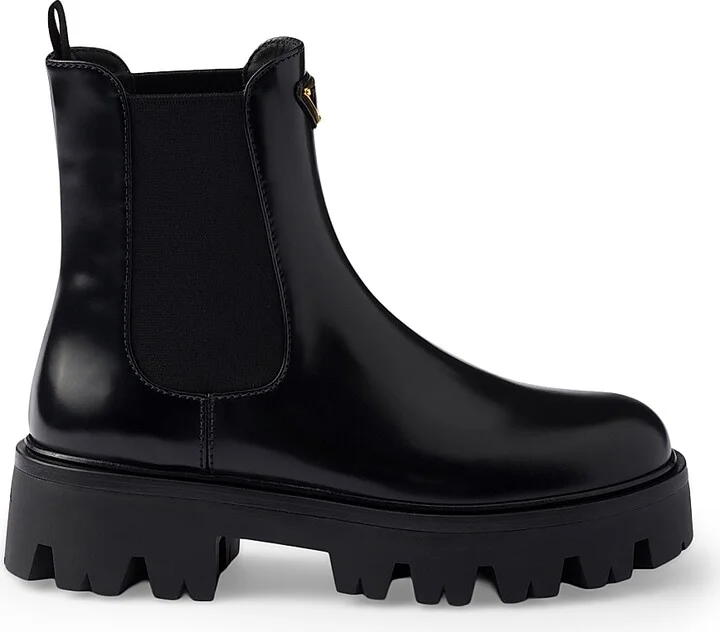 Women's Brushed Leather Booties - Black - Size 7