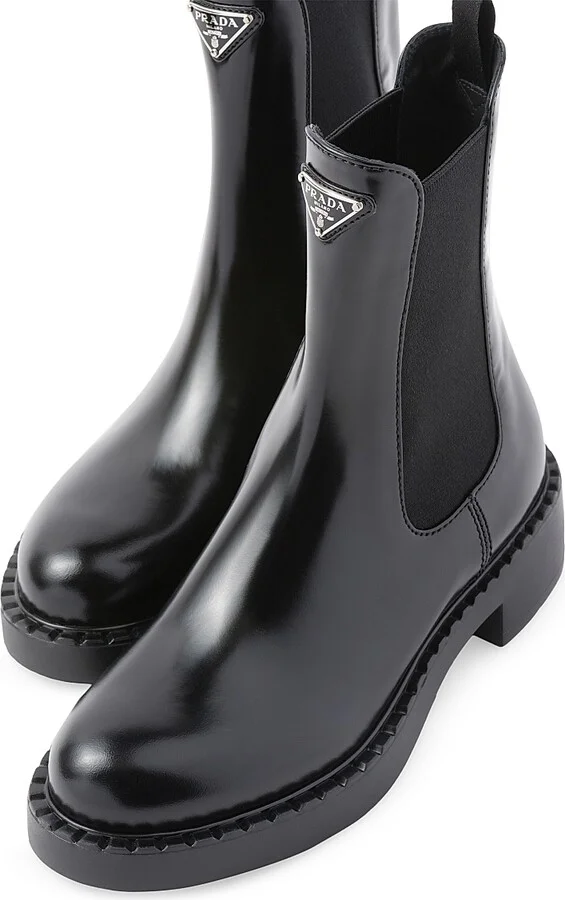 Women's Brushed Leather Booties - Black - Size 9 - Image 5