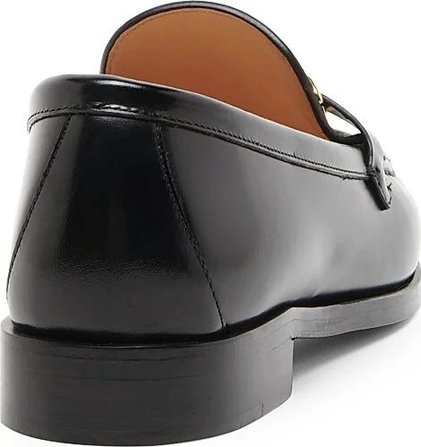Women's Brushed Leather Brass Loafers - Black - Size 6 - Image 3