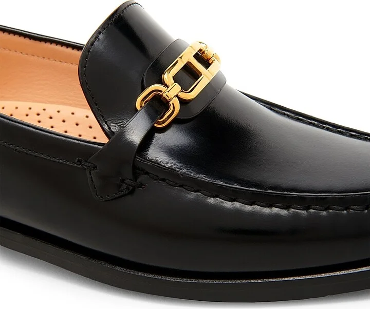 Women's Brushed Leather Brass Loafers - Black - Size 6 - Image 5