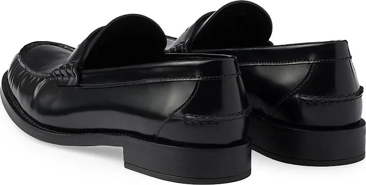 Women's Brushed Leather Loafers - Black - Size 10 - Image 3