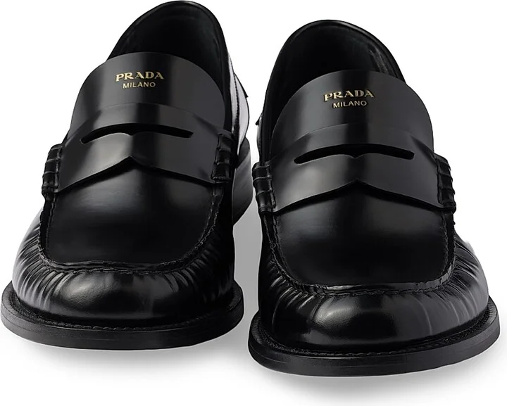 Women's Brushed Leather Loafers - Black - Size 10 - Image 4