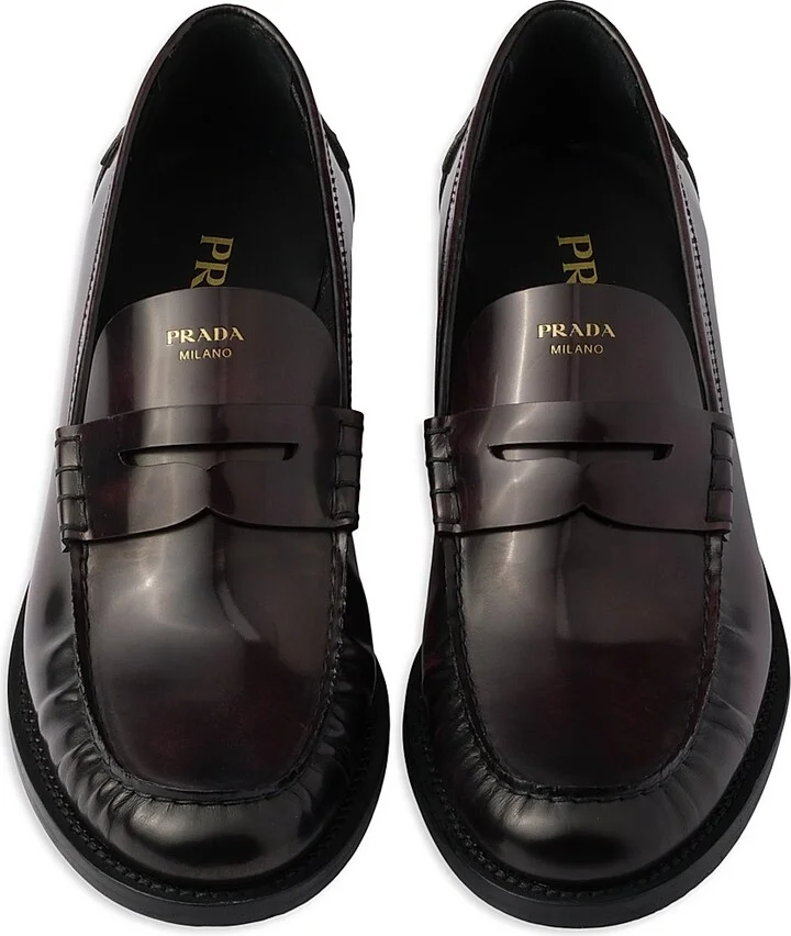 Women's Brushed Leather Loafers - Black - Size 10 - Image 6