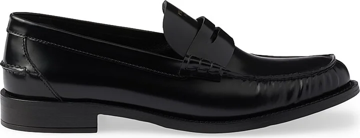 Women's Brushed Leather Loafers - Black - Size 10