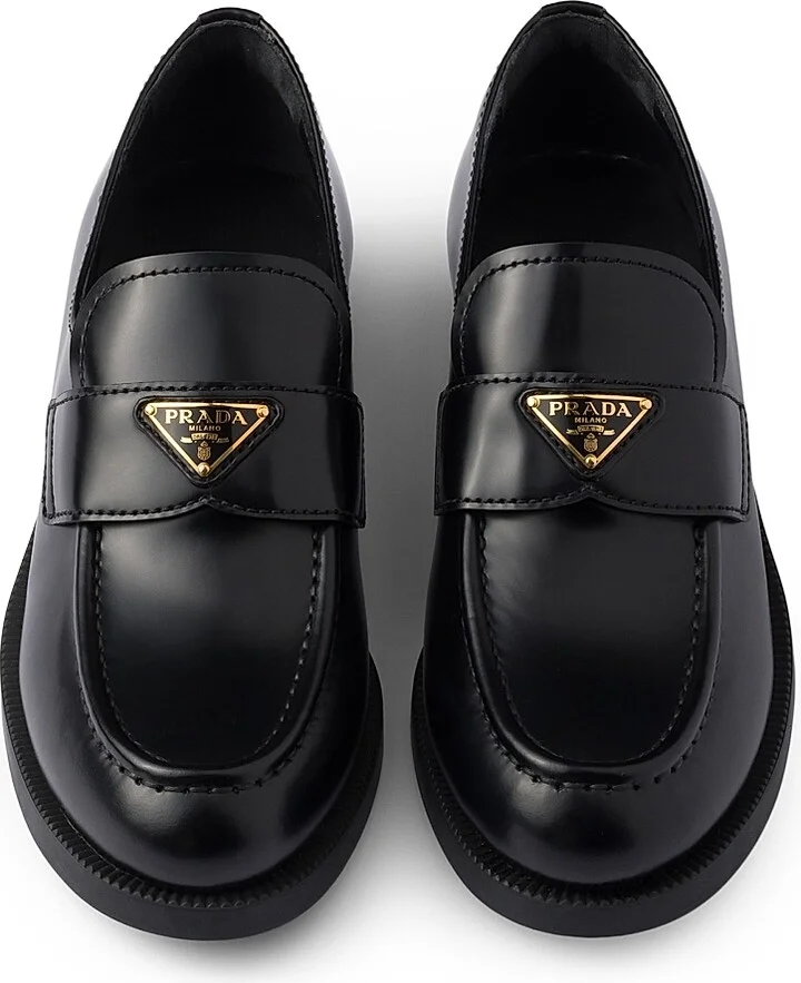 Women's Brushed Leather Loafers - Black - Size 5.5 - Image 2