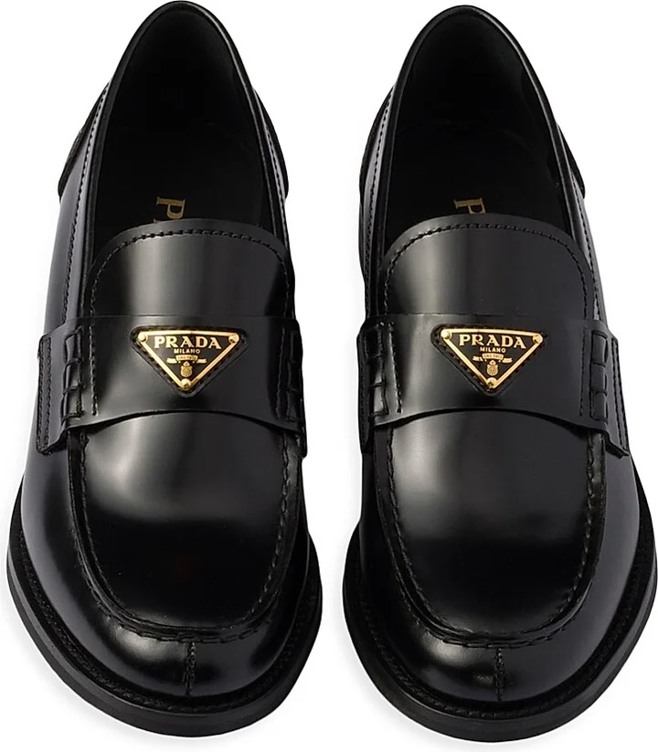 Women's Brushed Leather Loafers - Black - Size 7 - Image 3