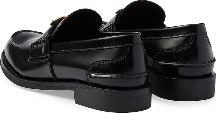 Women's Brushed Leather Loafers - Black - Size 7 - Image 4