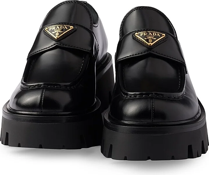 Women's Brushed Leather Loafers - Black - Size 7 - Image 2
