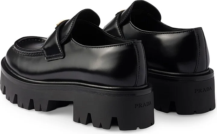 Women's Brushed Leather Loafers - Black - Size 7 - Image 3