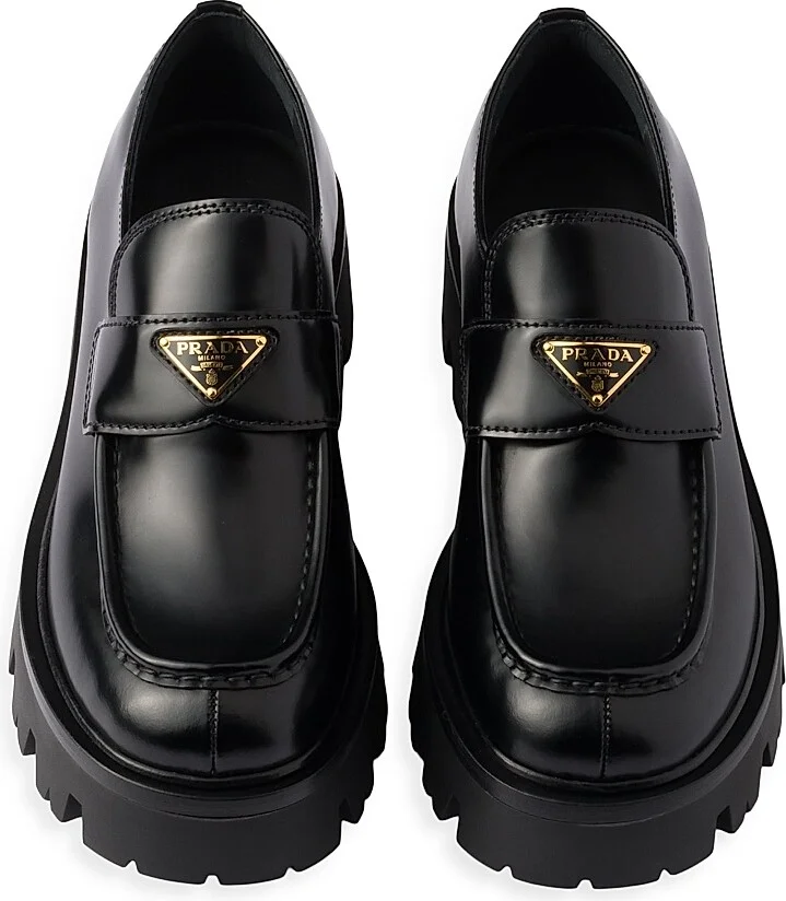 Women's Brushed Leather Loafers - Black - Size 7 - Image 4